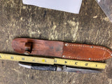 Colonial Fixed Blade Knife Hunting Fighting Prov USA Sheath Vtg Black Bone 4" Bl