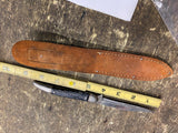 Colonial Fixed Blade Knife Hunting Fighting Prov USA Sheath Vtg Black Bone 4" Bl
