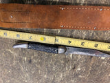 Colonial Fixed Blade Knife Hunting Fighting Prov USA Sheath Vtg Black Bone 4" Bl