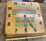 Vtg Quake State Oil Gas Service Station Advertising Wall Clock Sign 18" 1950's!