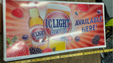 NOS IC Light Berry Tin sign Embossed Iron city Beer Pgh Pa Advertising Brewerian