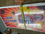 NOS IC Light Berry Tin sign Embossed Iron city Beer Pgh Pa Advertising Brewerian