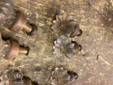 Vtg Flower Glass Brass Drawer Pulls Handles Cabinet Knobs Lot Victorian 1900's