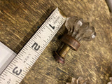 Vtg Flower Glass Brass Drawer Pulls Handles Cabinet Knobs Lot Victorian 1900's