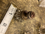 Vtg Flower Glass Brass Drawer Pulls Handles Cabinet Knobs Lot Victorian 1900's