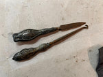 VTG Antique Victorian Silver Plated Ladies Manicure Nail Portable Kit Leather