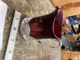 Antique Ruby Red Flash Glass Souvenir Pitcher Creamer Crawford 1907 Vtg Glasswar