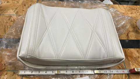 Vtg White Grabrail Passenger Buddy Seat Pad Panhead Shovelhead FLH Glide NOS!