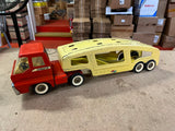 Vintage 1966 Made In USA Structo Toys Turbine Car Carrier Truck Pressed Steel