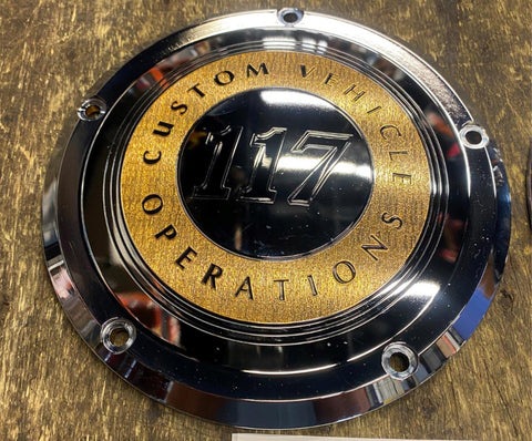 CVO Derby Clutch Cover M8 Touring Softail Gold inlay 117 Glide Ultra New T/o