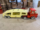 Vintage 1966 Made In USA Structo Toys Turbine Car Carrier Truck Pressed Steel