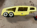 Vintage 1966 Made In USA Structo Toys Turbine Car Carrier Truck Pressed Steel