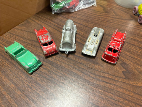 vintage 1950s-60s Made In USA Lot Of 5 Midgetoy Cars Various Styles