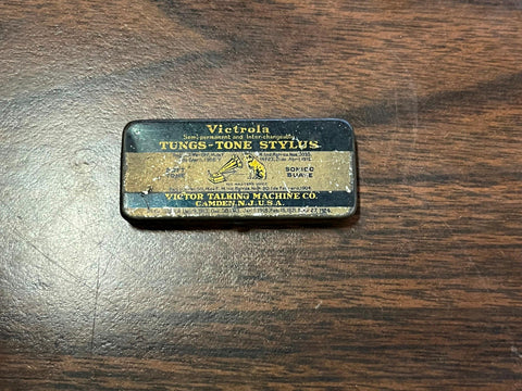 Antique Victrola Tungs-Tone Extra Loud Tone Tin with 7 Needles, 1927, Nipper
