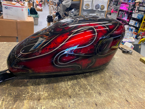 Custom Paint Sportster Gas Tank 2007^ 883 1200 Iron candy red skulls Airbrush!