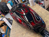 Custom Paint Sportster Gas Tank 2007^ 883 1200 Iron candy red skulls Airbrush!