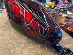 Custom Paint Sportster Gas Tank 2007^ 883 1200 Iron candy red skulls Airbrush!