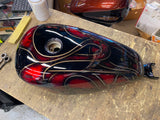 Custom Paint Sportster Gas Tank 2007^ 883 1200 Iron candy red skulls Airbrush!