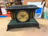 VTG Antique Seth Thomas Mantle Clock Classical Pillar Faux Marble Untested
