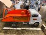 Vtg 50's Structo Toy Tow Wrecker Truck Toyland Garage Metal Wind Up 11"  Service