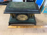 VTG Antique Seth Thomas Mantle Clock Classical Pillar Faux Marble Untested
