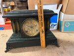 VTG Antique Seth Thomas Mantle Clock Classical Pillar Faux Marble Untested