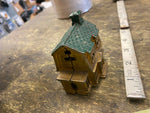 Cast Iron Antique Coin Bank Ac Williams Dutch House Green Roof 1910-1931 Penny