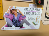 Vtg 1987 Tin sign Virginia Slims Tobacco 15x10 Model Cigarettes Store display!