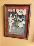 Vtg 1919 Goodbye Wild Women Good Bye Sold Advertising Picture Book Framed Antiqu