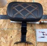 Drivers Backrest Harley Touring FLH Glide Orange Stitch Road Street King Ultra