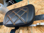 Drivers Backrest Harley Touring FLH Glide Orange Stitch Road Street King Ultra