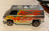 Original RARE 1974 Mattel Hot Wheels Redline Super Van Flames Chrome Minty!