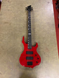 Glarry Burning Fire Glossy Red Electric Bass Guitar W/ Sojill Guitar Case