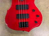 Glarry Burning Fire Glossy Red Electric Bass Guitar W/ Sojill Guitar Case