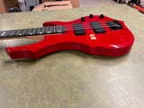 Glarry Burning Fire Glossy Red Electric Bass Guitar W/ Sojill Guitar Case