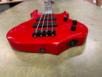 Glarry Burning Fire Glossy Red Electric Bass Guitar W/ Sojill Guitar Case
