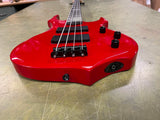 Glarry Burning Fire Glossy Red Electric Bass Guitar W/ Sojill Guitar Case