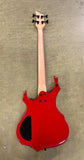 Glarry Burning Fire Glossy Red Electric Bass Guitar W/ Sojill Guitar Case