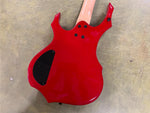 Glarry Burning Fire Glossy Red Electric Bass Guitar W/ Sojill Guitar Case