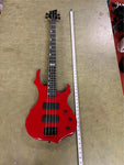 Glarry Burning Fire Glossy Red Electric Bass Guitar W/ Sojill Guitar Case