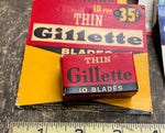 Vtg Gillette Razor Blades Shaving NOS Orig Advertising Display Card Thin 10pk!