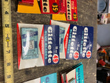 Vtg Gillette Razor Blades Shaving NOS Orig Advertising Display Card Blue 10pk!