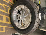 Pair Custom Mag Wheels Manhatten Tires 3x16 3x18 Harley Touring Softail Chopper