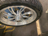 Pair Custom Mag Wheels Manhatten Tires 3x16 3x18 Harley Touring Softail Chopper