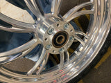 Pair Custom Mag Wheels Manhatten Tires 3x16 3x18 Harley Touring Softail Chopper