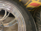 Pair Custom Mag Wheels Manhatten Tires 3x16 3x18 Harley Touring Softail Chopper