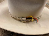 Vtg Stetson 5X XXXXX beaver Western Cowboy hat Bone White Small Feather