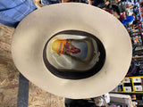 Vtg Stetson 5X XXXXX beaver Western Cowboy hat Bone White Small Feather