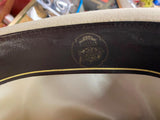 Vtg Stetson 5X XXXXX beaver Western Cowboy hat Bone White Small Feather