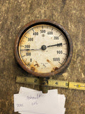 Vintage Industrial Pressure Gauge 6" Ashcroft 1000 Lb USA Parts